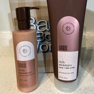Bath & Body Works Coco Shea Rich Moisture Body Wash & Lotion - Brown, Pink